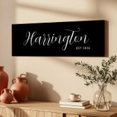 姓の署名Est日付ロングキャンバスファミリーギフト キャンバスプリント