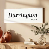 姓の署名Est日付Long Narrowを囲むことができる キャンバスプリント