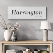 姓の署名Est日付Long Narrowを囲むことができる キャンバスプリント