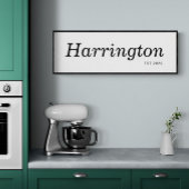 姓の署名Est日付Long Narrowを囲むことができる キャンバスプリント