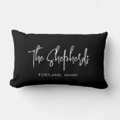 姓の追加トレンディーモダンスクリプトカスタムの色 ランバークッション (正面)