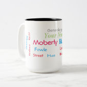 姓の3匹の世代別系図学のマグ ツートーンマグカップ (正面左)