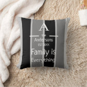 姓は黒と灰色のストライプ クッション (ブランケット)