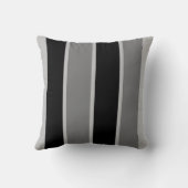 姓は黒と灰色のストライプ クッション (裏面)