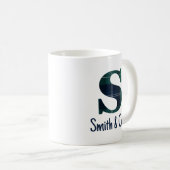 姓または会社名Plaid Letterのイニシャル コーヒーマグカップ (正面右)