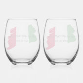 姓イタリアン名カスタムフラグ色懇親会 ステムなしワイングラス (裏面)