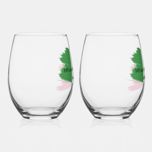 姓イタリアン名カスタムフラグ色懇親会 ステムなしワイングラス (右)