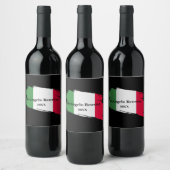 姓イタリアン名カスタムフラグ色懇親会 ワインラベル (ボトル)