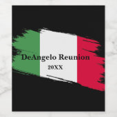 姓イタリアン名カスタムフラグ色懇親会 ワインラベル (シングルラベル)