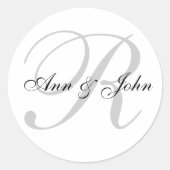 姓イニシャルと名前結婚式の引き出物シール ラウンドシール (正面)