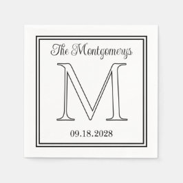 姓イニシャル結婚と日付倍精度型縁ど スタンダードカクテルナプキン