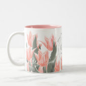 姓エレガント名モノグラムピーチュリ絵画ップス ツートーンマグカップ (左)