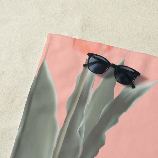 姓エレガント名モノグラムピーチュリ絵画ップス ビーチタオル (インサイチュ)