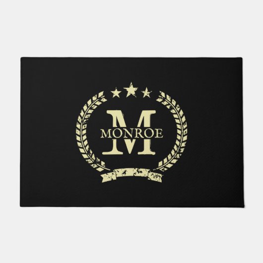 姓カスタムヴィンテージ紋ロゴ（大） ドアマット (正面)