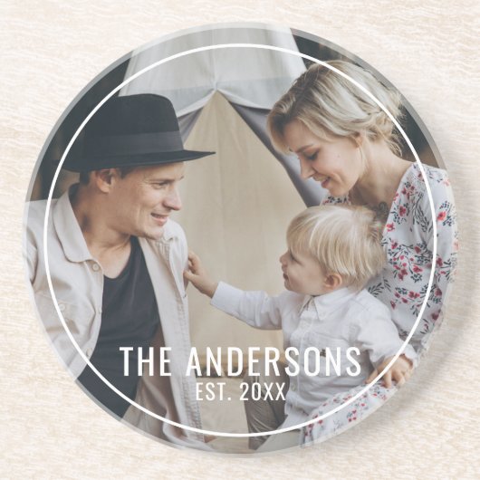 姓カスタム定年写真 コースター (正面)