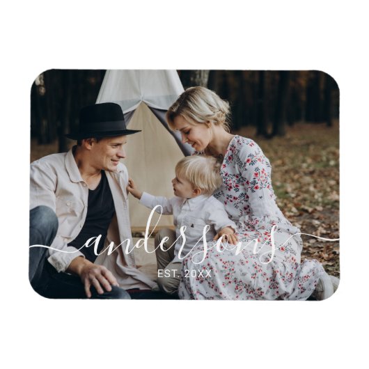 姓カスタム定年写真 マグネット (横)