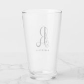 姓ガラス付きクラシックMonogram Initia R タンブラーグラス (裏面)