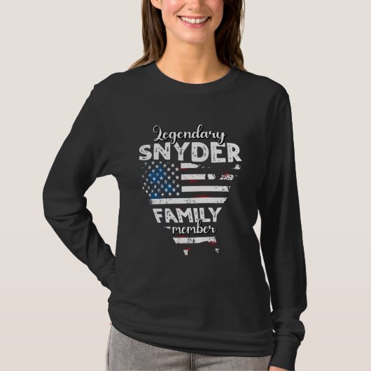 姓スナイダー米国フラグスナイダー姓スナイダー Tシャツ (正面)