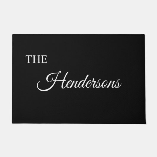 姓パーソナライズされたドアマット(黒) ドアマット (正面)