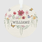 姓パーソナライズされたフローラ オーナメント (裏面)