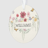 姓パーソナライズされたフローラ オーナメント (正面)