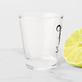 姓パーソナライズされた付きモノグラム文字W ショットグラス (左)