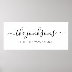 姓パーソナライズされた名ミニモダンマリストホーム ポスター