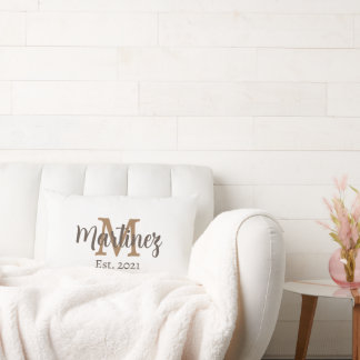 姓パーソナライズされた結婚枕 ランバークッション