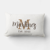 姓パーソナライズされた結婚枕 ランバークッション (正面)