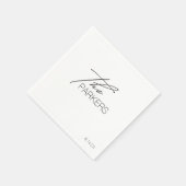姓モダンエレガント式カスタム結婚式シンプル スタンダードカクテルナプキン (角)