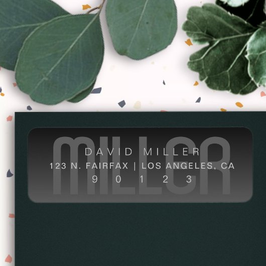 姓モダン微妙な非常に濃いグレーのグラデーション ラベル