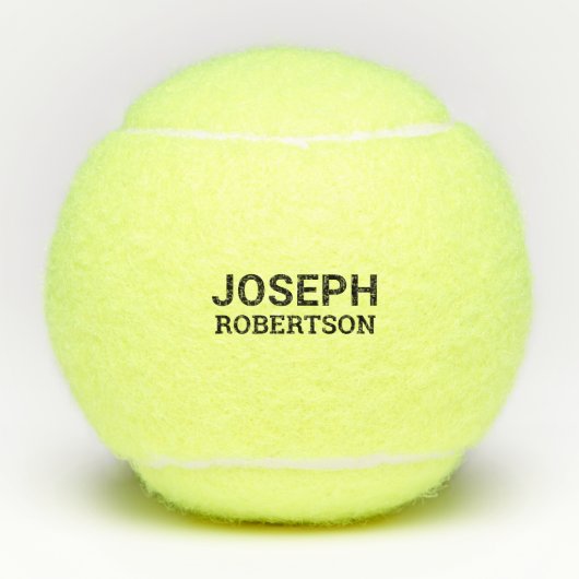 姓モノグラモダンムパーソナライズされた テニスボール (正面)