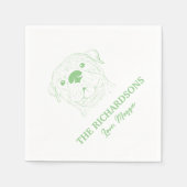 姓ロットワイラー結婚のナプキン スタンダードカクテルナプキン (正面)