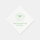 姓ロットワイラー結婚のナプキン スタンダードカクテルナプキン (角)