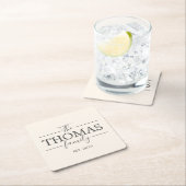 姓引っ越し祝いパーティーパーティーウェディングシャワー スクエアペーパーコースター (インサイチュ)