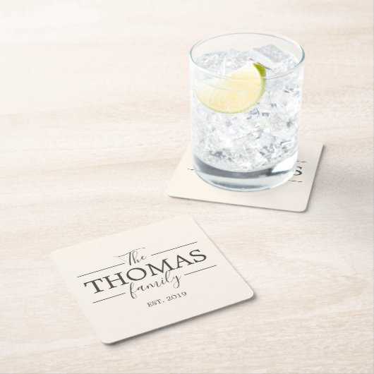 姓引っ越し祝いパーティーパーティーウェディングシャワー スクエアペーパーコースター (インサイチュ)