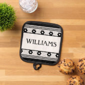 姓白黒タイルデザインカスタム贈り物 鍋敷き (トップダウン)