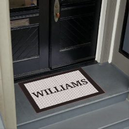 姓白黒タイルデザイン カスタム ドアマット