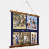 姓5フォトコラージュシンプルモダン 吊り下げ型タペストリー (傾斜あり)