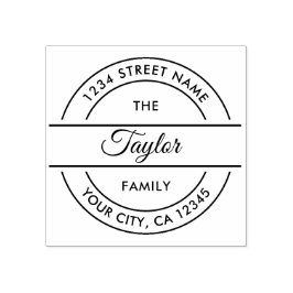 姓 | オリジナルの丸型返送先住所スタンプを作成 ラバースタンプ