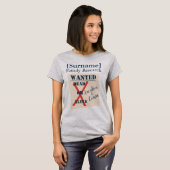 [姓] 家系調査 (指名手配ポスター) Tシャツ (正面フル)
