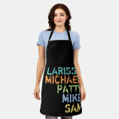 姓(母、パパ、息子)黒 エプロン (着用した状態)