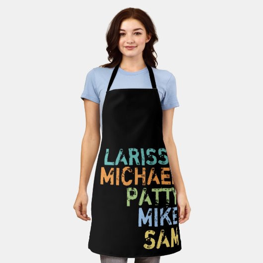 姓(母、パパ、息子)黒 エプロン (着用した状態)