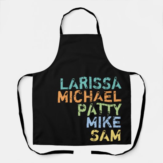 姓(母、パパ、息子)黒 エプロン (正面)