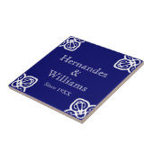 姓-青のスペインのな白 タイル (側面)