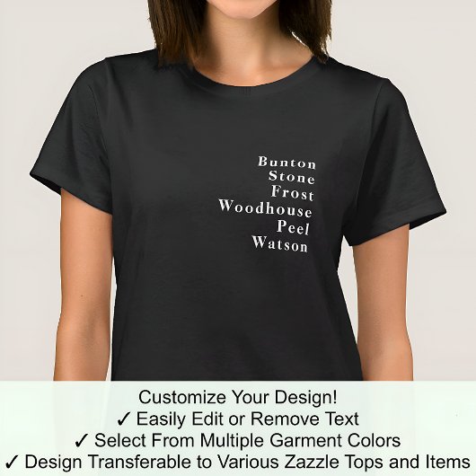 姓Forename名字トレンドカスタム02W Tシャツ