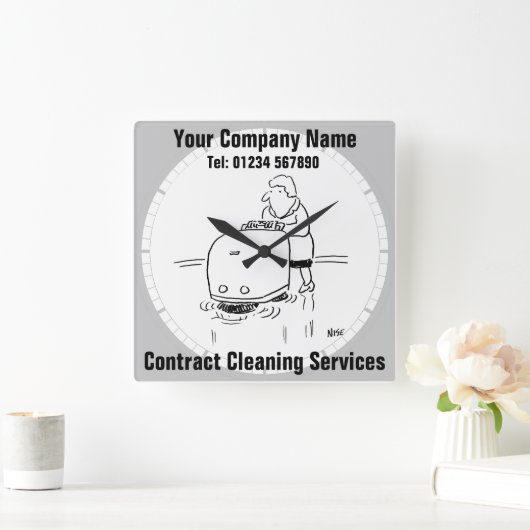委託床清掃業務 スクエア壁時計 (ホーム)