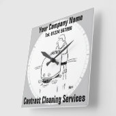 委託床清掃業務 スクエア壁時計 (傾斜)