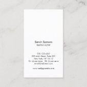 委託販売ブティックショップ、ファッションモデル 名刺 (裏面)