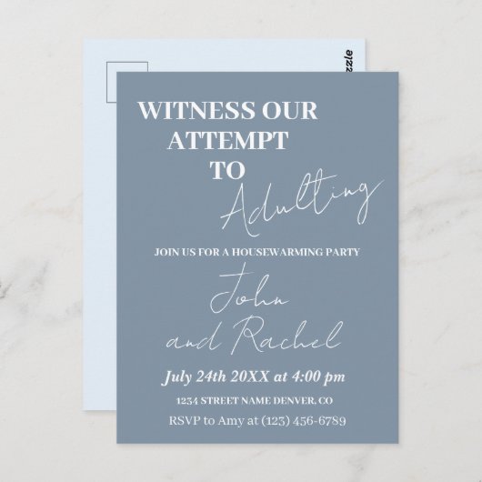 姦淫の引っ越し祝いパーティーパーティー ポストカード (正面/裏面)